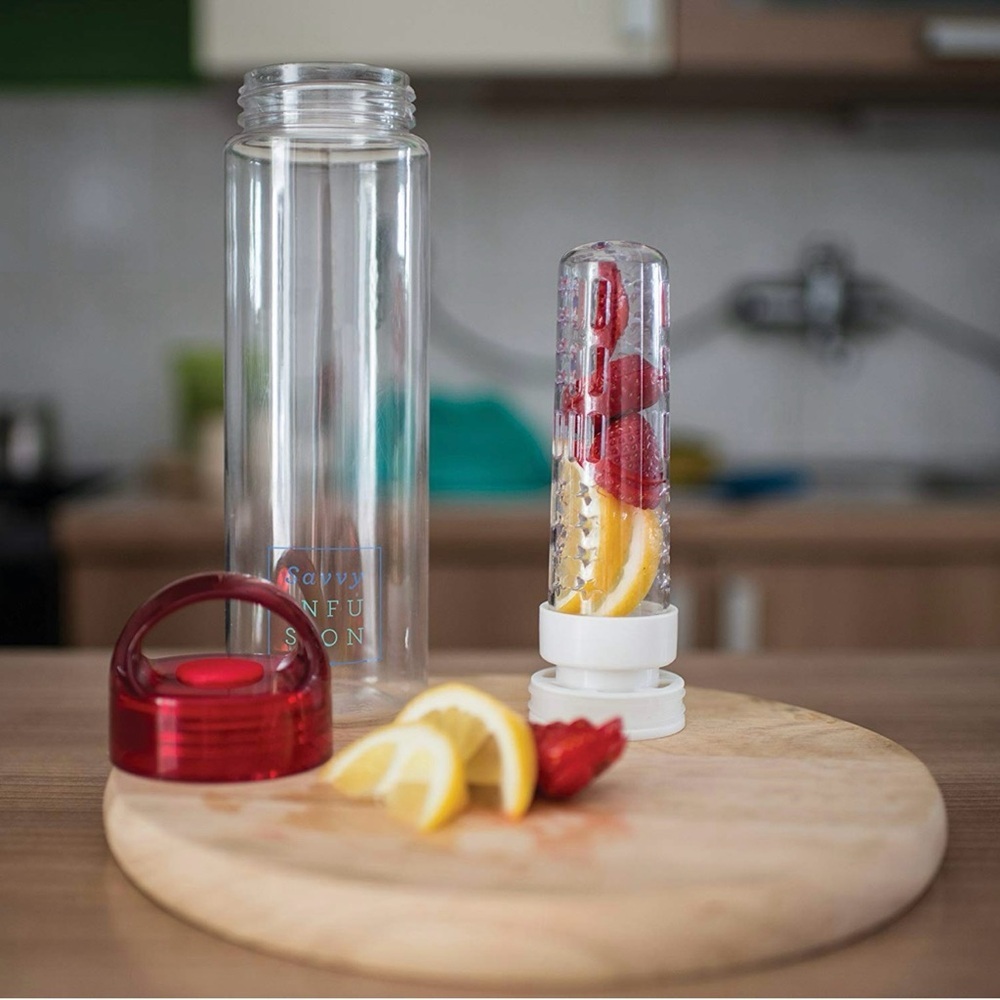 Savvy Infusion Fruit Infuser Water Bottle Leak-Proof Hydration Fresh Flavors New